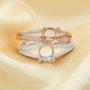 Round Prong Ring Settings,Split Shank Solid 925 Sterling Silver Rose Gold Plated Ring,Art Deco Ring,DIY Ring Supplies For Gemstone 1215071