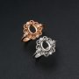 1Pcs Oval Ring Settings Adjustable for Gemstone Rose Gold Plated Solid 925 Sterling Silver DIY Bezel Tray Supplies 1224066
