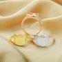 10MM Keepsake Breast Milk Resin Cat Bezel Ring Settings,Solid 925 Sterling Silver Rose Gold Plated Ring,Art Deco Ring,DIY Ring Supplies 1294599