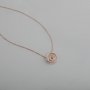 1Pcs 5MM Solid 925 Sterling Silver Rose Gold Round Eye Gemstone Prong Bezel Settings DIY Pendant Necklace 16''+2'' 1411238
