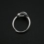 7x9MM Oval Bezel Ring Settings Antiqued Flower Solid 925 Sterling Silver DIY Adjustable Ring Gemstone Supplies 1223116