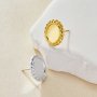 Keepsake Breastmilk Stainless Steel Oval Bezel Earrings Settings, Gold Plated 304L Studs Earrings,0.5MM Deep DIY Supplies 1706149