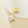 8MM Square Prongs Bezel Pendant Settings,Yellow Gold Plated Stainless Steel Pendant Charm,Minimalist Square Pendant,Simple Pendant Blank 1431453