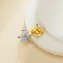 8MM Square Prongs Bezel Pendant Settings,Yellow Gold Plated Stainless Steel Pendant Charm,Minimalist Square Pendant,Simple Pendant Blank 1431453