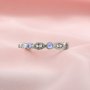 Dainty Natural Moonstone June Birthstone Stackable Ring Wedding Engagement Band Antiqued Marquise Eternity Ring Rose Gold Plated Solid 925 Sterling Silver with Moissanite Diamond 1294252