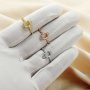 5x7MM Oval Prong Ring Settings,Solid 925 Sterling Silver Rose Gold Plated Ring,Art Deco Bezel Ring Band,DIY Ring Supplies 1224143