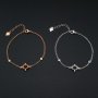 1Pcs 5x7MM Oval Prong Bezel Bracelet Settings Rose Gold Plated Solid 925 Sterling Silver Tray for Gemstone 6''+1.6'' 1900242