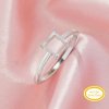 Square Prong Ring Settings fpr Princess Cut Stone,Solid 14K 18K Gold Ring,Minimalist Square Ring,DIY Ring Supplies For Gemstone 1295094
