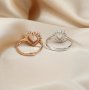 Keepsake Heart Prong Ring Settings for Faceted Gemstone Rose Gold Plated Solid 925 Sterling Silver Adjustable DIY Ring Bezel Supplies 1294262