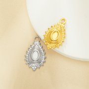 3x5MM Keepsake Breast Milk Resin Oval Bezel Pendant Settings,Yellow Gold Plated Stainless Steel Pear Pendant Charm,Vintage Pendant Blank 1421253