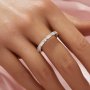 Birthstone Full Band Keepsake Breast Milk Resin Rectangle Bezel Ring Settings,Solid 14K 18K Gold Ring,DIY Ring Supplies 1294933