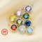 5MM Round Birthstone Charm,Solid 925 Sterling Silver Gold Plated Pendant,Color Stone Pendant Charm,Simulated Color Gemstone Charm,DIY Pendant Supplies 1411345