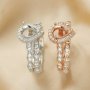 6x8MM Pear Prong Rings Settings Stackable Solid 925 Sterling Silver Rose Gold Plated Art Deco Bezel Stacker Ring DIY Set For Gemstone 1294416