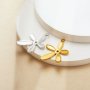Pear Bezel Stainless Steel Pendant Settings,Yellow Gold Silver Flower Pendant Charm,Art Deco Pendant,DIY Pendant Blank Supplies 1431523
