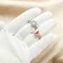 6x8MM Pear Prong Ring Settings Stackable Solid 925 Sterling Silver Rose Gold Plated Band Stacker Ring Set DIY Supplies 1294409