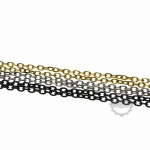 1pcs 50-60cm stainless steel silver gold black rolo twist thick necklace chain DIY jewelry supplies 1320003-1