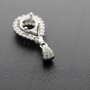 1Pcs 6.5-9MM Round Bezel Gemstone Cz Stone Solid 925 Sterling Silver Prong Pendant Charm Settings Drop Shaple 1411231