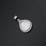 1Pcs Pear Pendant Bezel for Breast Milk Cabochon Solid 925 Sterling Silver Charm Settings DIY Supplies 1431069