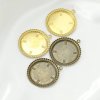 20Pcs 25MM Round Brass Bronze Antiqued Pendant Bezel Settings DIY Jewelry Supplies 1411307