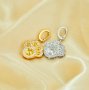 Keepsake Breast Milk Resin Round Bezel Dog Paw Pendant Settings,Solid 925 Sterling Silver Gold Plated Charm Pin for 3-4MM 6-7MM Half Drilled Beads Pearl,DIY Pendant Supplies 1411451
