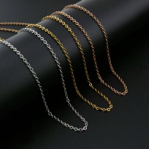 5Pcs 20Inches 2x3MM Rose Gold Plated Stainless Steel Necklace Chian DIY Supplies 1320014