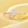 4x6MM Double Stones Pear Prong Ring Settings,Heart Solid 925 Sterling Silver Rose Gold Plated Ring,Pave CZ Stone Heart Ring,DIY Ring Supplies 1294966