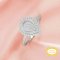 6x8MM Keepsake Breast Milk Resin Pear Bezel Ring Settings,Double Halo Solid 14K 18K Gold Ring,Solid Back Pear Ring,Pave Moissanite Ring,DIY Ring Supplies 1295082