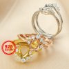 6x8MM Pear Prong Ring Blank Settings Stackable Bezel Solid 925 Sterling Silver Rose Gold Plated Adjustable Ring Band Stacker 1294317