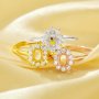 4x6MM Halo Oval Prong Ring Settings,Solid 925 Sterling Silver Rose Gold Plated Ring,Flower Vintage Styles Ring,Pave CZ Stone Ring,DIY Ring Supplies 1224223