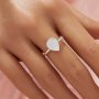 Keepsake Breast Milk Resin Stackable Pear Bezel Ring Settings,Solid 14K 18K Gold Ring,Minimalist Pear Ring,DIY Ring Blank Supplies 129498