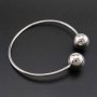 1Pcs Vintage Style Brass Rose Gold Silver Bronze Black Plated Double Balls End Bracelet Bangle DIY Beading Supplies 1900240