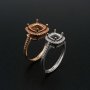 1Pcs 5-8MM Cushion Square Prong Ring Settings Blank Adjustable Halo Rose Gold Plated Solid 925 Sterling Silver DIY Bezel for Gemstone 1294189