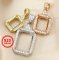 1Pcs Multiple Size Solid 925 Sterling Silver Rose Gold Rectangle 4 Prongs Luxury Gemstone Prong Bezel Settings DIY Pendant 1431043