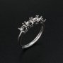 4MM Round Prong Ring Settings 4 Stones Rose Gold Plated Solid 925 Sterling Silver Adjustable Ring Bezel for Gemstone 1212075