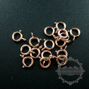 10pcs 5.5mm 14K rose gold filled high quality color not tarnished spring ring with open ring clasp DIY jewelry necklace chain supplies findings 1525008