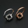 8MM Square Prong Ring Settings Solid 925 Sterling Silver Rose Gold Plated DIY Adjustable Ring Bezel for Gemstone 1294214