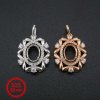 1Pcs 6x8MM Oval Prong Pendant Settings Vintage Style Rose Gold Plated Solid 925 Sterling Silver Charm Bezel Tray DIY Supplies for Gemstone 1421143