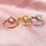 Keepsake 6x8MM Pear Prong Ring Settings for Breast Milk Resin Solid 14K Gold with Moissanite Accents Ring Band 1294306