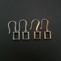 1Pair 8x10MM Rectangle Hook Earrings Settings Rose Gold Plated Solid 925 Sterling Silver Bezel DIY Supplies for Gemstone Jewelry 1706059