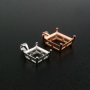 1Pcs 5-10MM Square Prong Pendant Charm Settings Simple Rose Gold Plated Solid 925 Sterling Silver DIY Bezel Tray for Gemstone 1431067