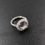 1Pcs 8-10-12MM Round Cz Stone Prong Setting 925 Sterling Silver Bezel Tray Adjustable Ring Settings 1212036