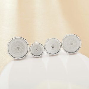 Round Stainless Steel Cuff links Bezel Settings,Customized DIY Photo Cufflinks,DIY Resin Wedding Cuff Links Blank Supplies 1500174