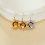 7MM Round Prong Bezel Pendant Settings,Rose Gold Plated Stainless Steel Pendant Charm,Minimalist Round Pendant,Simple Pendant Blank 1411432