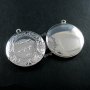 5pcs 32mm silver plated brass antiqued French plus que ma propre vie round photo locket pendant 1112015