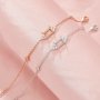 Rectangle Prong Bezel Bracelet Settings,Solid 14K 18K Gold Bracelet,Minimalist Bracelet,DIY Bracelet Supplies 6.5''+2'' 1900330