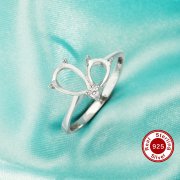 Two Stones Pear Prong Ring Settings,Solid 925 Sterling Silver Ring,Moissanite Ring,DIY Ring Supplies For Gemstone,With 4x6MM 6x8MM Pear Stone 1295076
