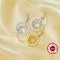 Keepsake Breast Milk Resin Ball Round Pin Pendant Settings for Half Drilled Pearl Bead,Solid 925 Sterling Silver Gold Plated Pendant,DIY Pendant Blank Supplies 1411456