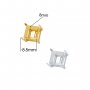 8MM Square Prongs Bezel Pendant Settings,Yellow Gold Plated Stainless Steel Pendant Charm,Minimalist Square Pendant,Simple Pendant Blank 1431453