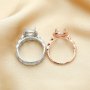 8MM Halo Round Prong Ring Settings,Stackable Solid 925 Sterling Silver Rose Gold Plated Ring,Art Decor Stacker Ring Band,DIY Wedding Ring Supplies 1294525