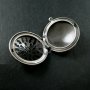 5pcs 33MM vintage style antiqued silver flower engraved filigree round photo locket pendants DIY supplies 1113015